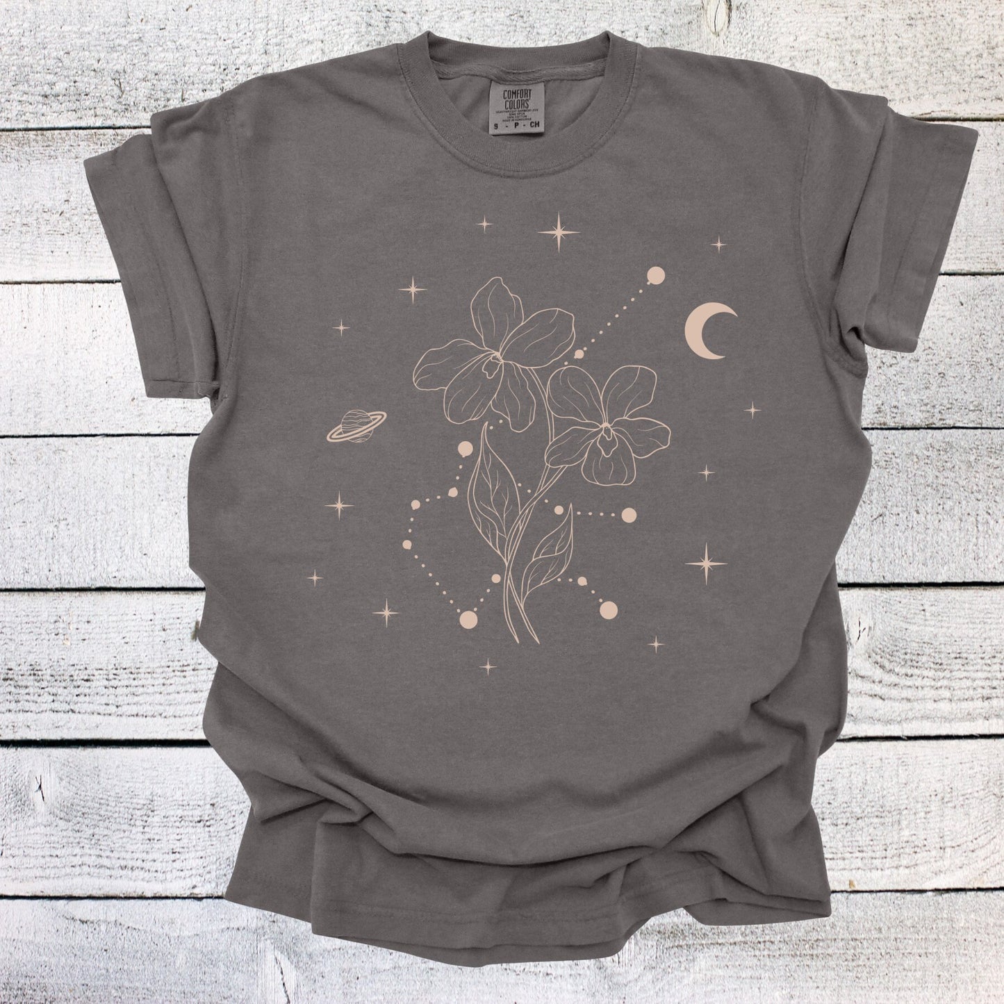 February Zodiac Flower Shirt, Aquarius Birth Month Shirt, Celestial Birth Month Constellations Shirt, Violet Birth Flower Shirt, Birthday