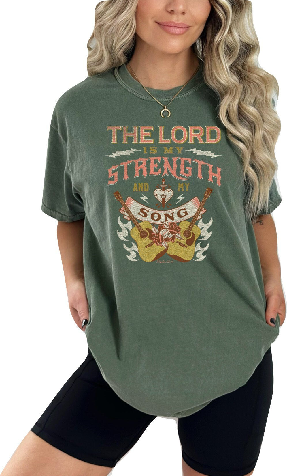 Christian Shirts Religious Tshirt Christian T Shirts Boho Christian Shirt Bible Verse Shirt The Lord is My Strength and My Song Shirt