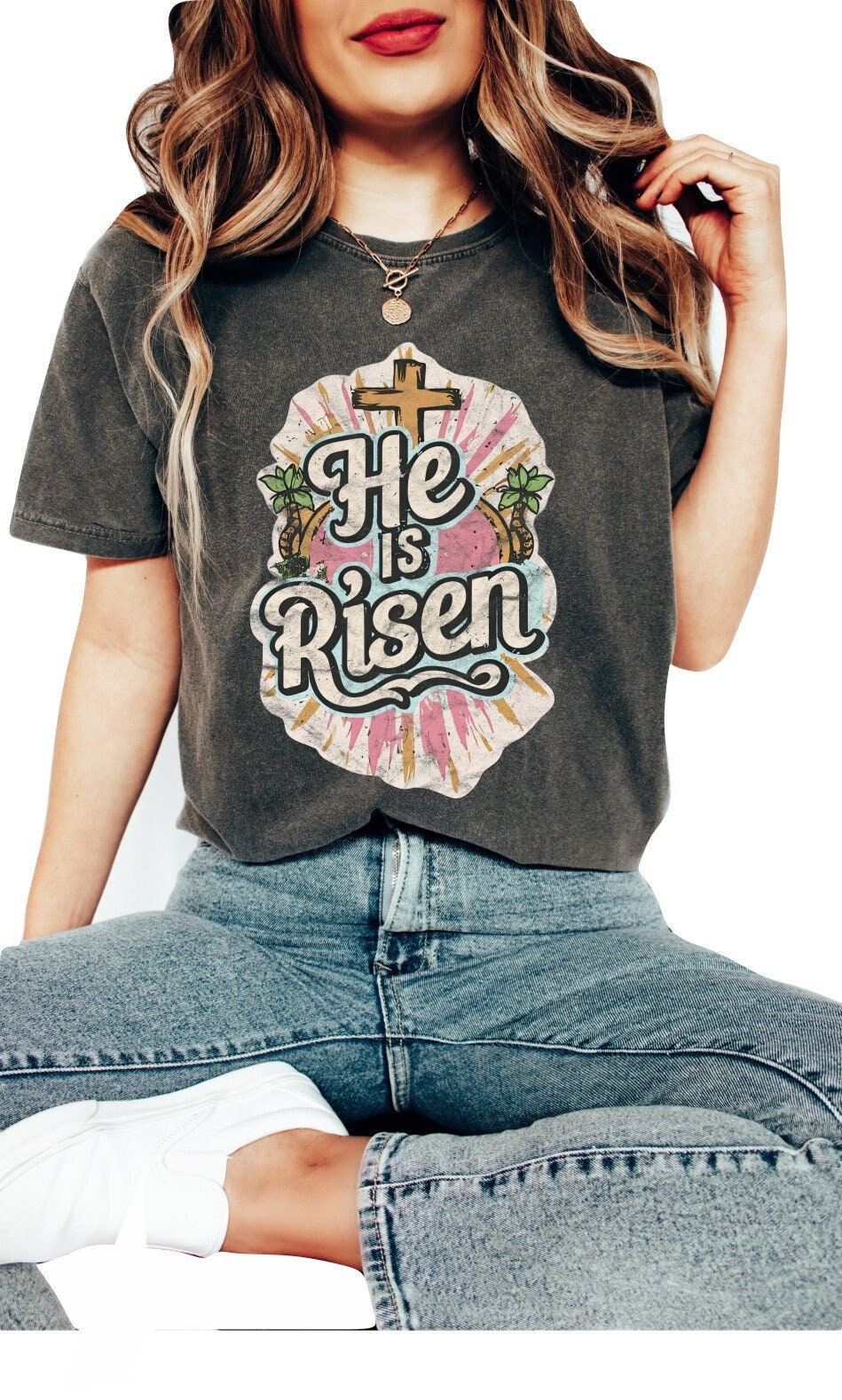 Christian Shirts Religious Tshirt Boho Christian Shirt Christian T Shirts Bible Verse Shirt He is Risen Shirt