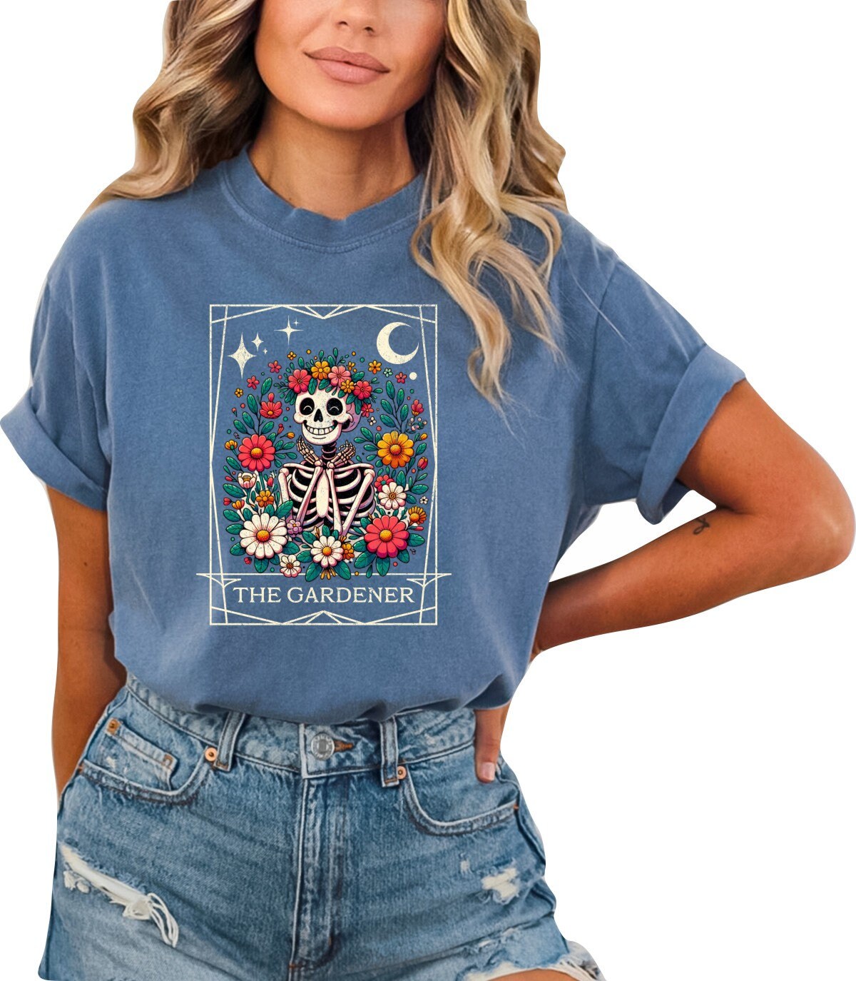 Garding TShirt The Gardener Tshirt The Gardener Tarot Card Shirt Garden Shirt Tarot Card Skeleton Shirt The Gardener Skeleton Shirt