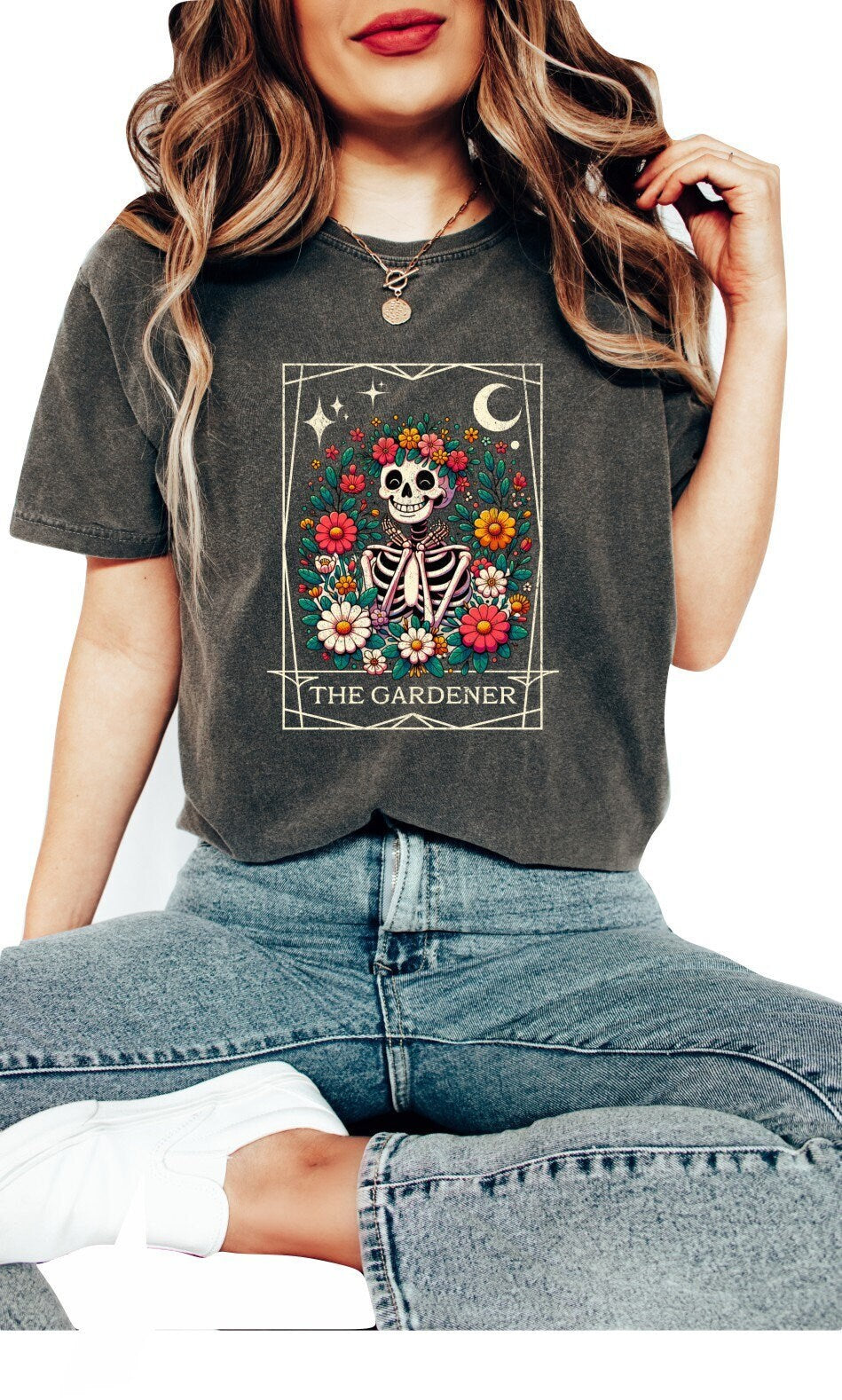 Garding TShirt The Gardener Tshirt The Gardener Tarot Card Shirt Garden Shirt Tarot Card Skeleton Shirt The Gardener Skeleton Shirt