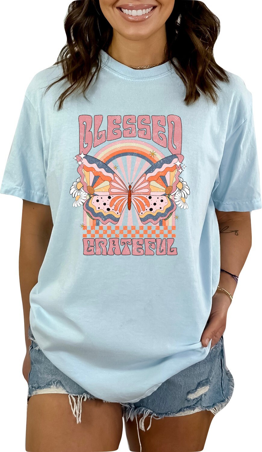 Christian Shirts Religious Tshirt Christian T Shirts Boho Christian Shirt Bible Verse Shirt Blessed Grateful Christian Shirt