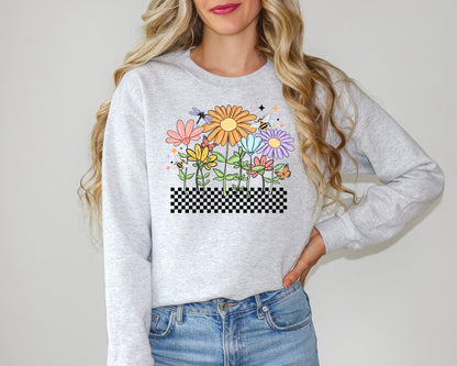 Spring Florals Tshirt, Boho Tshirt, Trendy Shirt, Summer Shirt, Ladies Tank Top, Gift For Her, Trendy Summer Tank Top, Aesthetic Sweatshirt