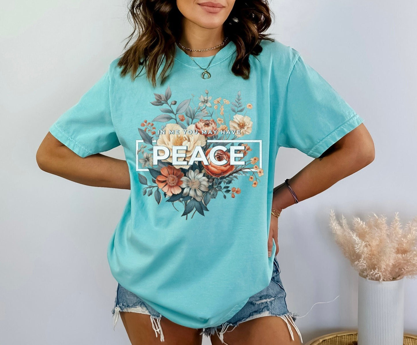 Christian Shirts Religious Tshirt Boho Christian Shirt Christian T Shirts Bible Verse Shirt In Me You May Have Peace Shirt