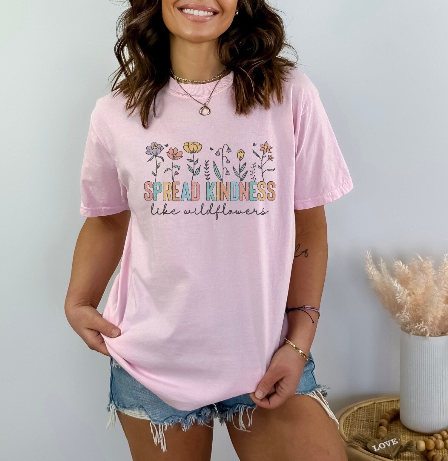 Christian Shirts Boho Christian Shirt Religious Tshirt Christian T Shirts Bible Verse Shirt Spread Kindness Like Wildflowers Shirt