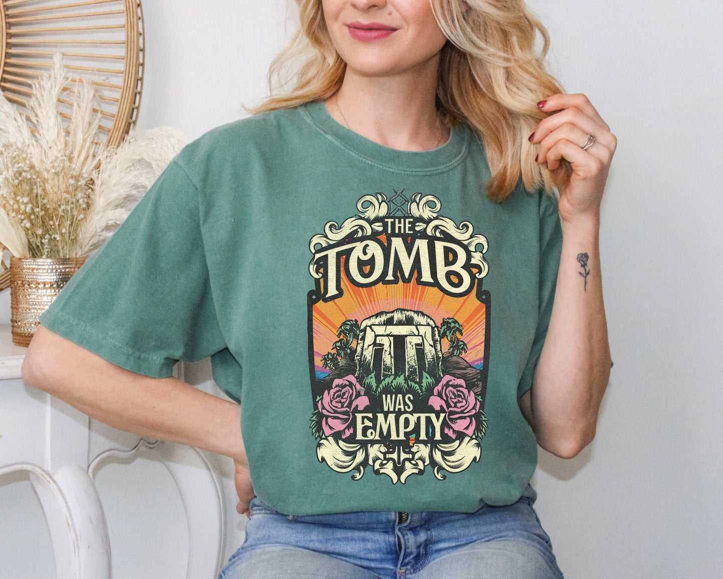 Christian Shirts Boho Christian Shirt Religious Tshirt Christian T Shirts Bible Verse Shirt The Tomb was Empty Shirt