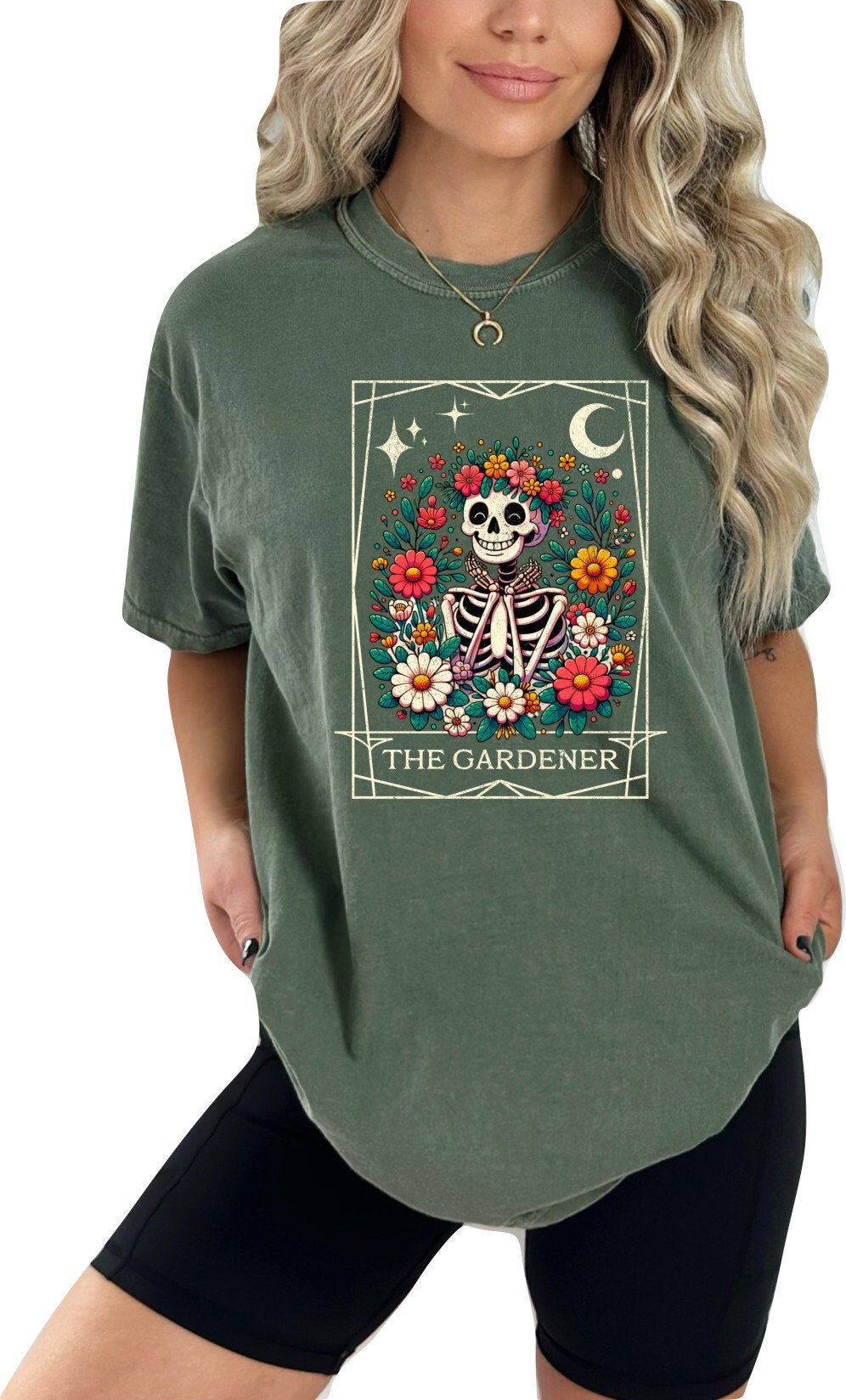 Garding TShirt The Gardener Tshirt The Gardener Tarot Card Shirt Garden Shirt Tarot Card Skeleton Shirt The Gardener Skeleton Shirt