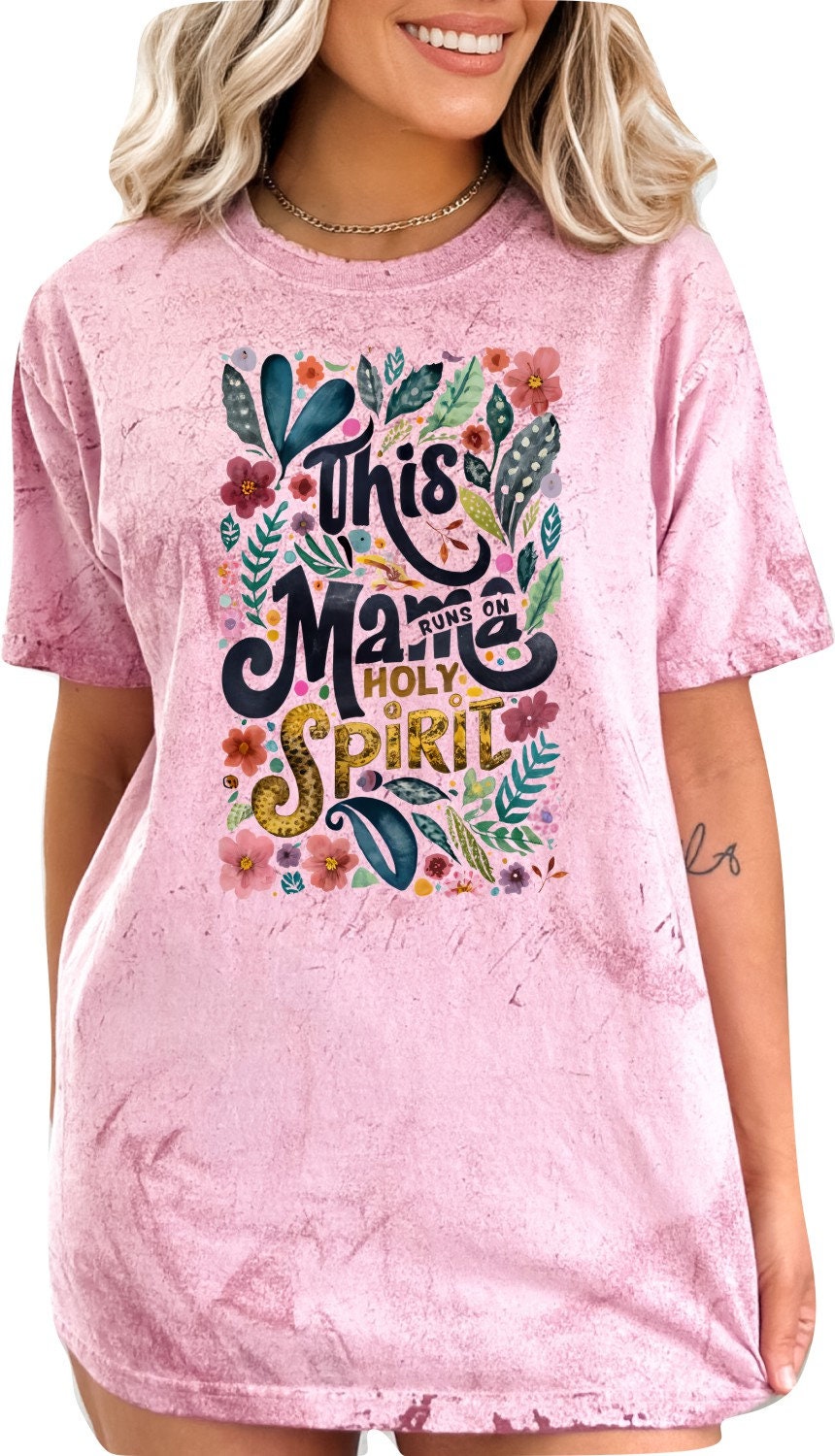 Christian Mother's Day Shirt Mothers Day TShirt Religious Mothers Day Gift Christian Mom Shirt This Mama Runs on Holy Spirit Christian Shirt