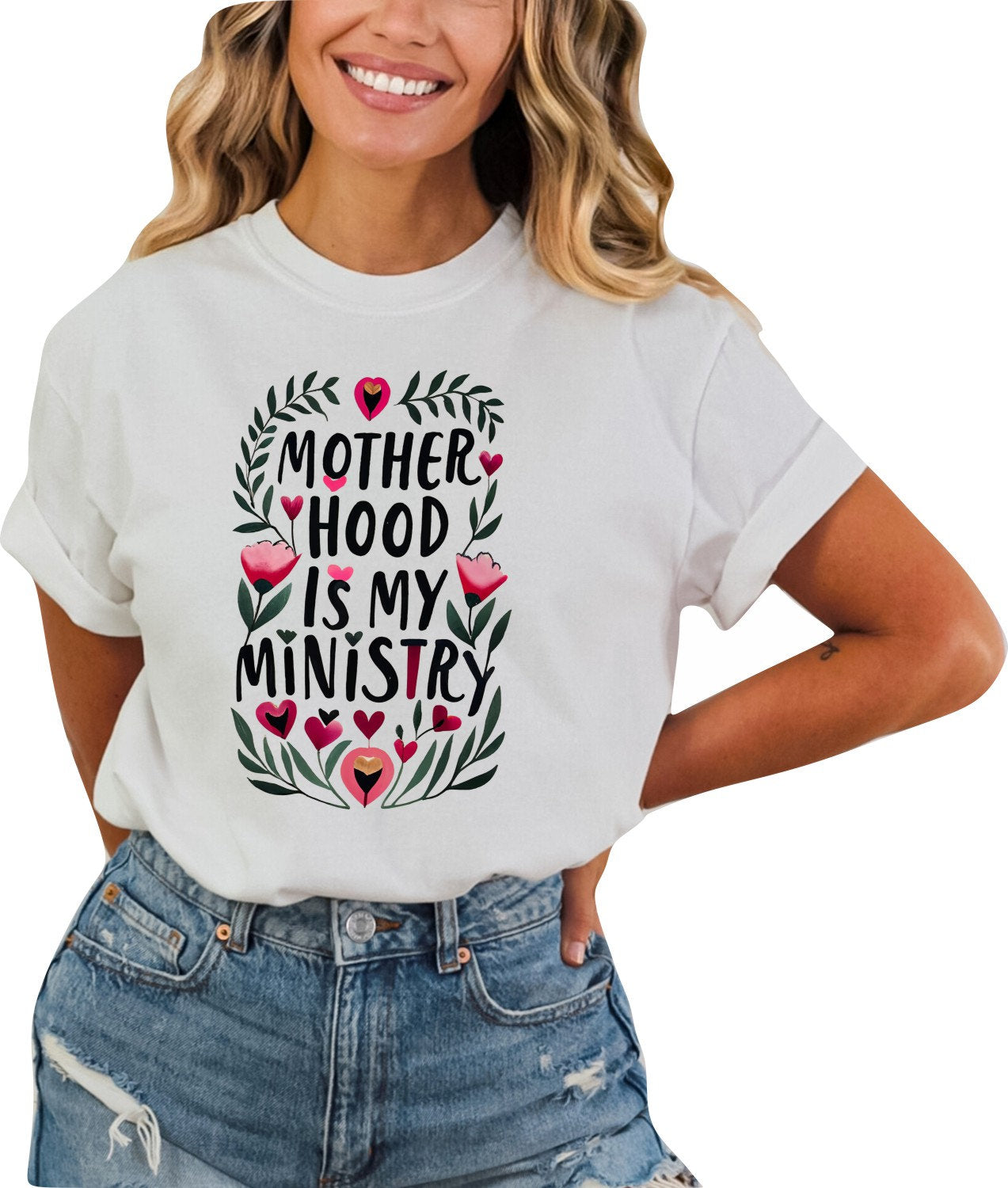 Mothers Day Shirt Christian Mother's Day Shirt Mothers Day TShirt Religious Mothers Day Gift Shirt Motherhood is My Ministry Floral Shirt