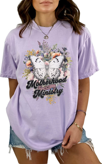 Mothers Day Shirt Christian Mother's Day Shirt Mothers Day TShirt Religious Mothers Day Gift Shirt Motherhood is My Ministry Butterfly Shirt