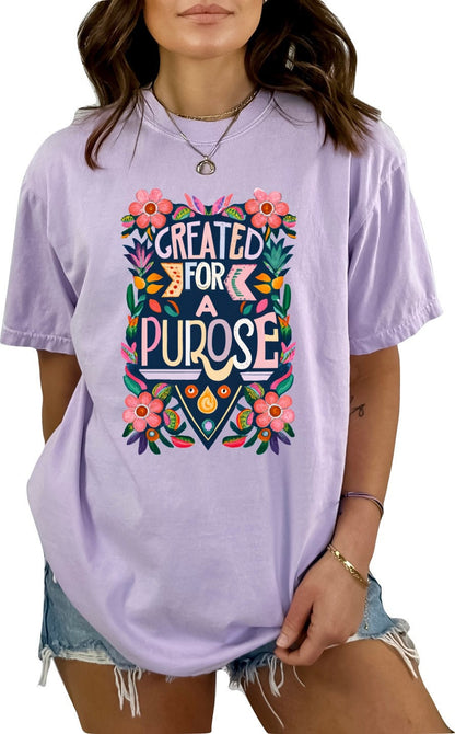 Mothers Day Shirt Christian Mother's Day Shirt Mothers Day TShirt Religious Mothers Day Gift Shirt Created for a Purpose Pastel Shirt