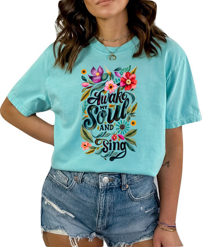 Mothers Day Shirt Christian Mother's Day Shirt Mothers Day TShirt Religious Mothers Day Gift Shirt Awake My Soul and Sing Shirt