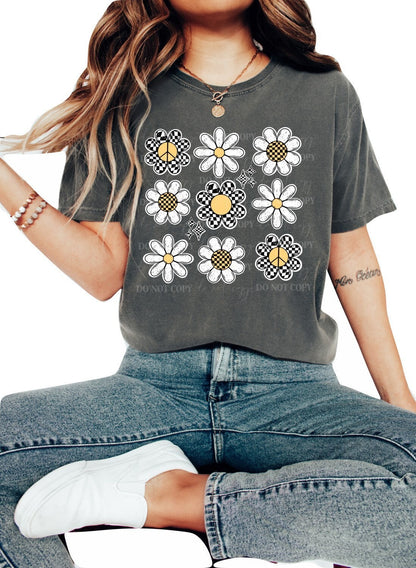 Checkered Flowers Shirt Flowers Tshirt Flower Shirt Garden Shirt Flower Lover Shirt Wild Flowers Shirt Floral Tshirt Floral Shirt