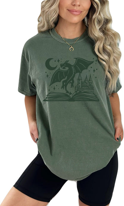 Book shirt Book Lover TShirt Women Reading Shirts Book Club Shirt book shirt for women reading shirt Book gift Dragon Book Shirt