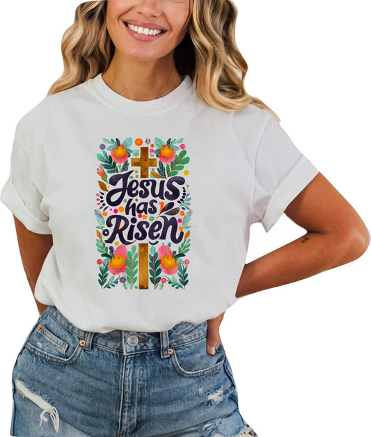 Christian Shirts Boho Christian Shirt Religious Tshirt Christian T Shirts Bible Verse Shirt Jesus Has Risen Floral Shirt