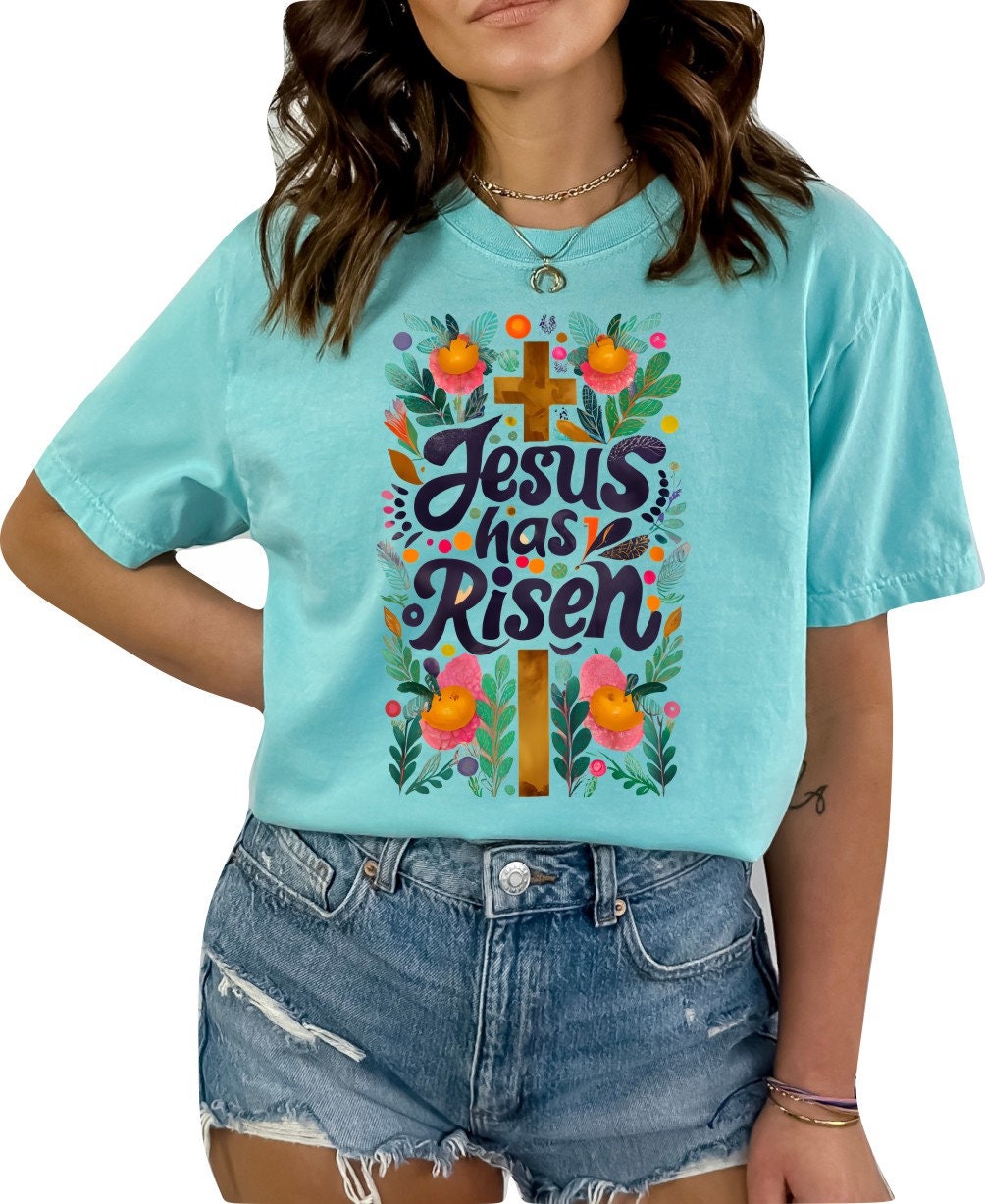 Christian Shirts Boho Christian Shirt Religious Tshirt Christian T Shirts Bible Verse Shirt Jesus Has Risen Floral Shirt