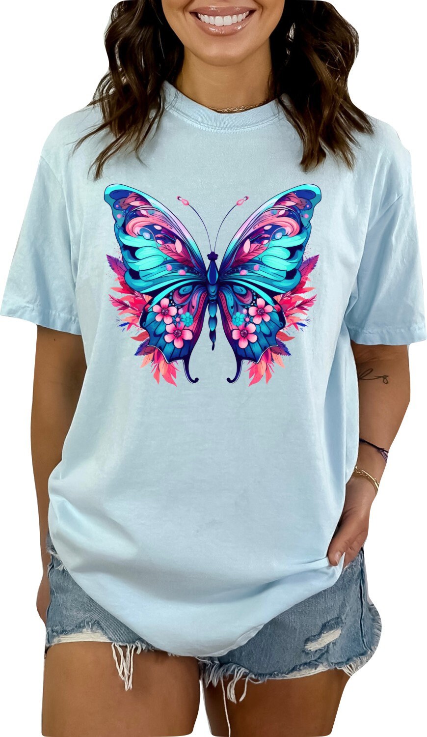 Butterfly Tshirt Summer Butterfly Shirt Garden Shirt Butterfly Lover Shirt Wild Butterflies Shirt Boho Butterfly Shirt Butterflies Shirt