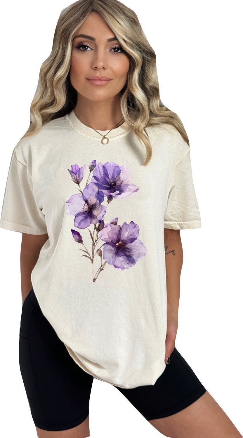 Wildflowers Tshirt Flower Shirt Garden Lover Shirt Flower Lover Shirt Wild Flowers Shirt Floral Tshirt Purple Flowers Watercolor Shirt