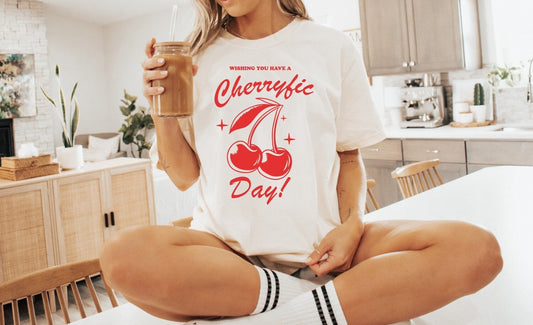 Wishing You Have a Cherryfic Day Shirt Funny TShirt Sarcastic T-Shirt Funny Shirt Retro Shirt Vintage Shirt