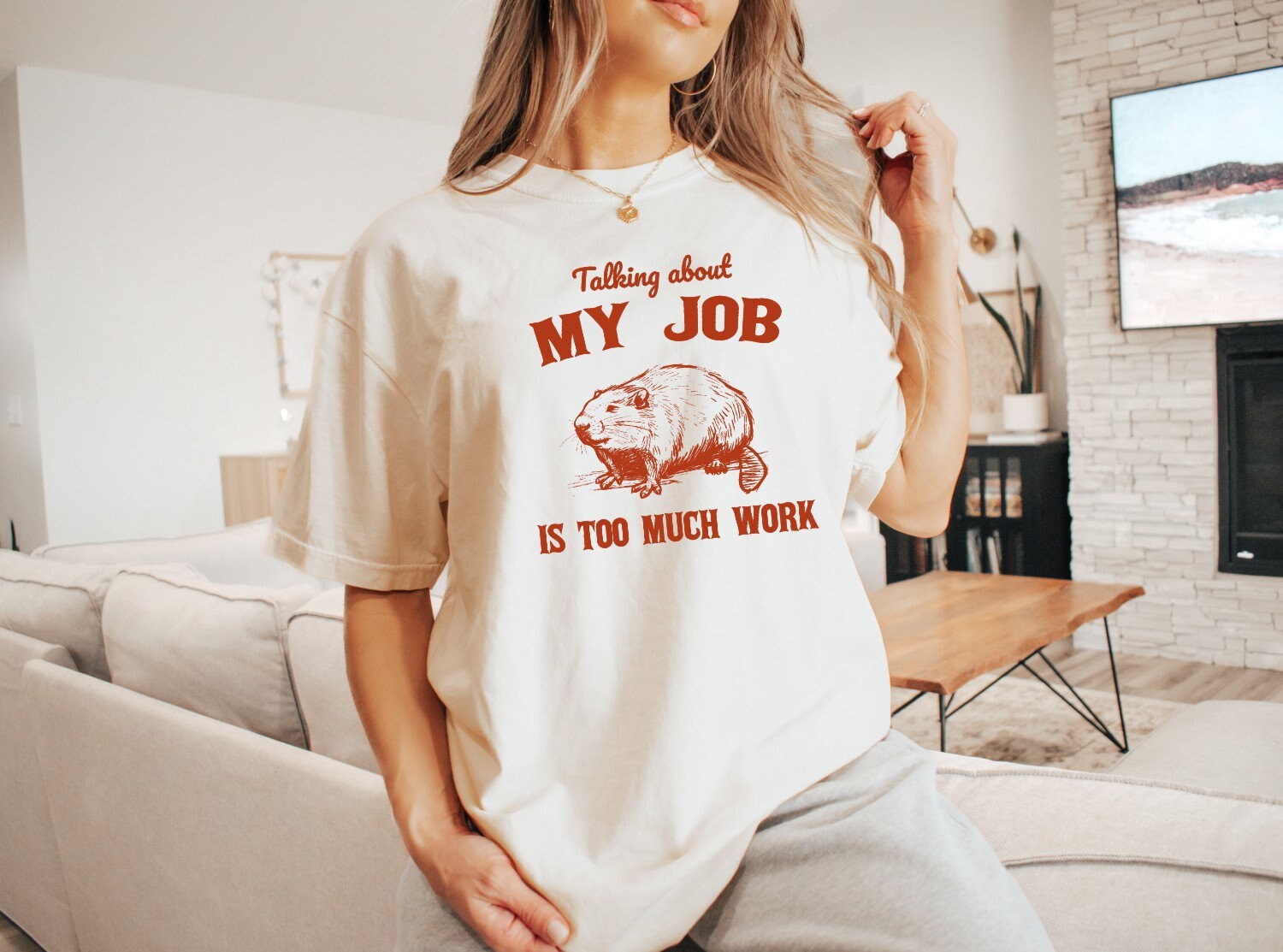 Talking about my Job is Too Much Work Shirt Funny TShirt Sarcastic T-Shirt Funny Cat Shirt Retro Shirt Vintage Shirt