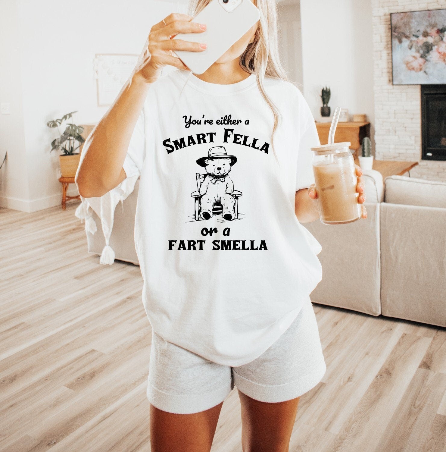 Youre Either a Smart Fella or a Fart Smella Shirt Funny Shirt Sarcastic T-Shirt Retro Shirt Vintage Shirt Trendy Shirt Mental Health Shirt