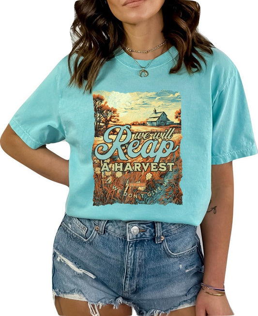 Christian Shirts Religious Tshirt Christian T Shirts Boho Christian Shirt Bible Verse Shirt We Will Reap The Harvest Christian Shirt