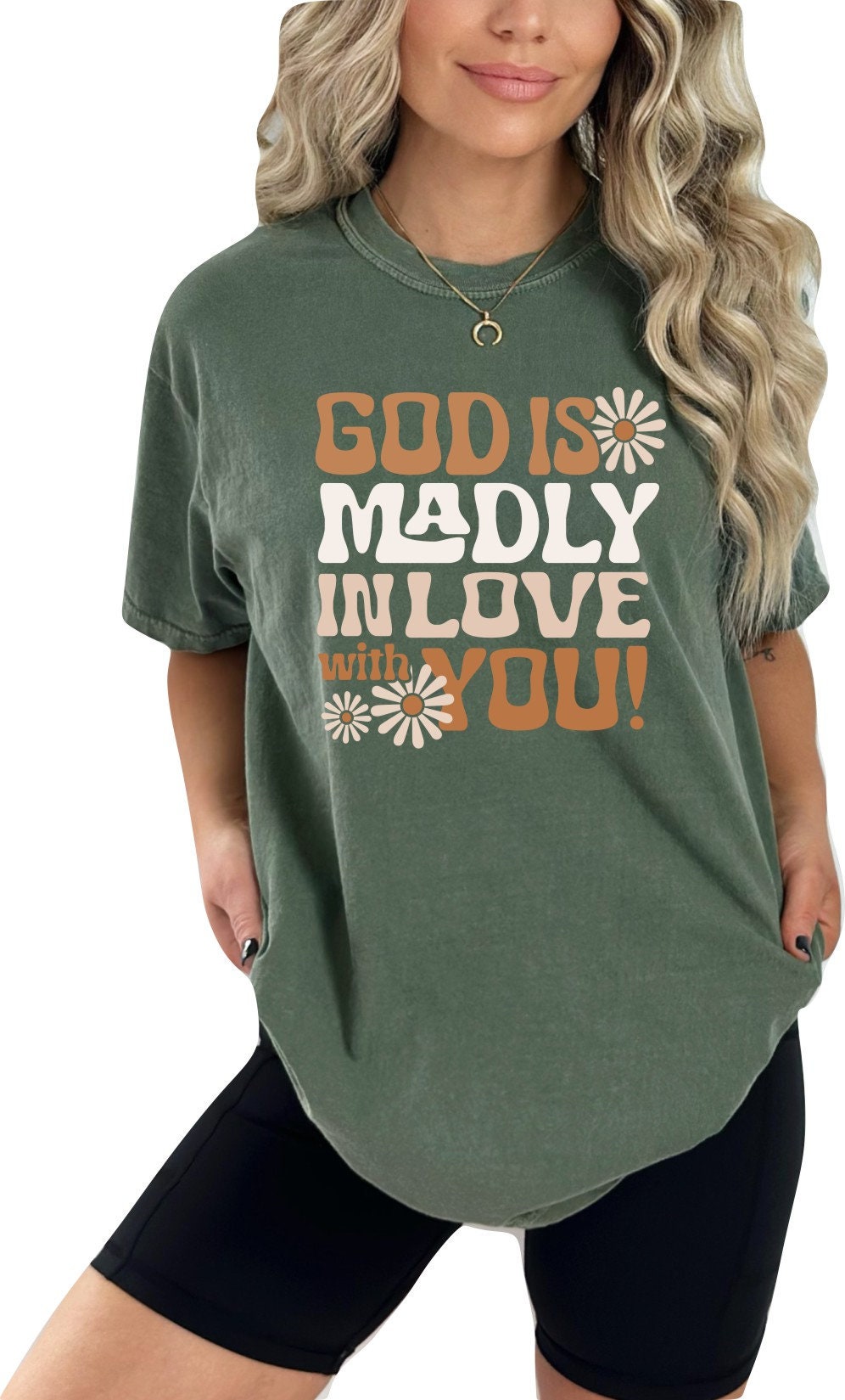 Christian Shirts Religious Tshirt Christian T Shirts Boho Christian Shirt Bible Verse Shirt God is Madly In Love With You Shirt