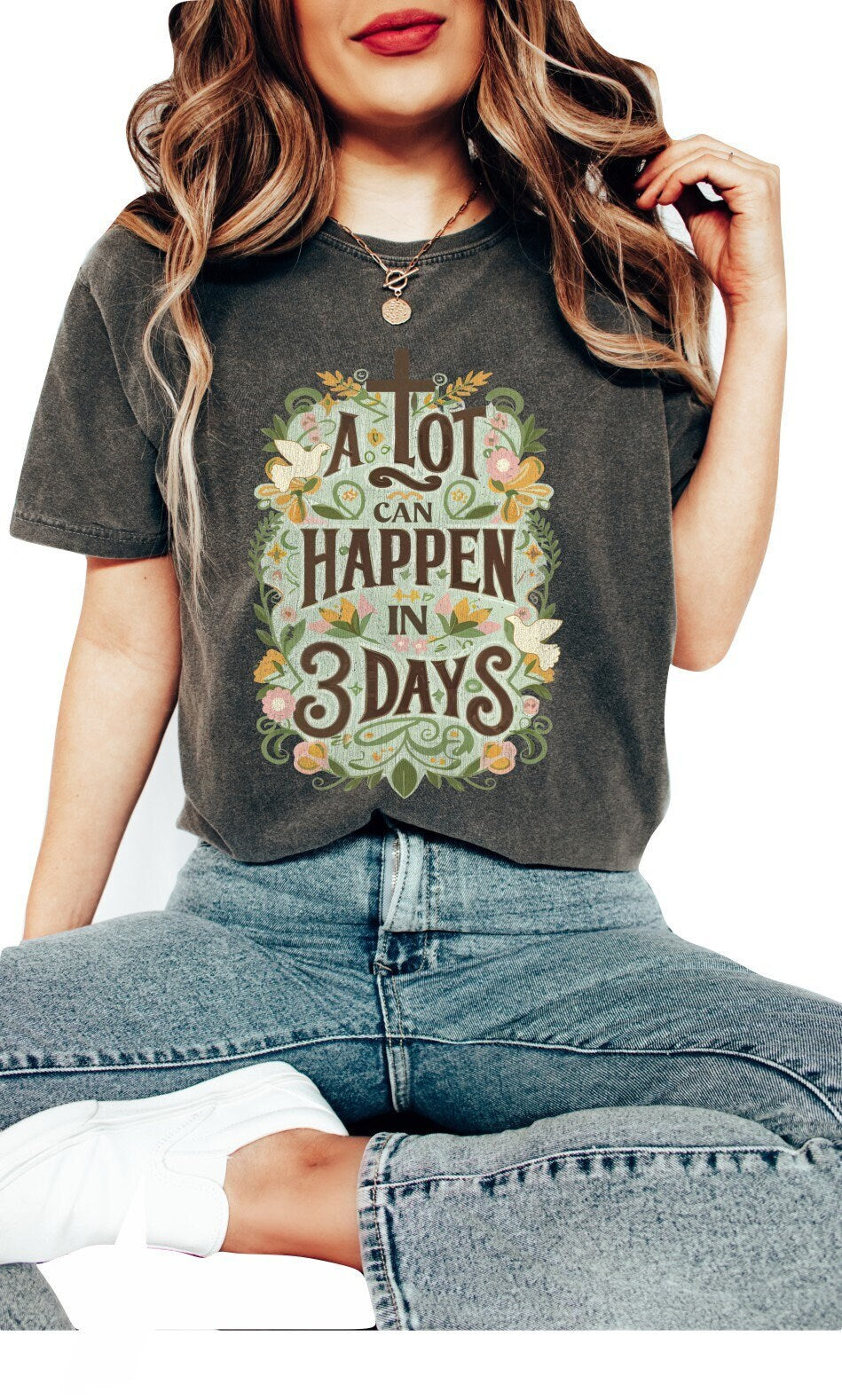 Christian Shirts Religious Tshirt Boho Christian Shirt Christian T Shirts Bible Verse Shirt A Lot can happen in 3 days Shirt