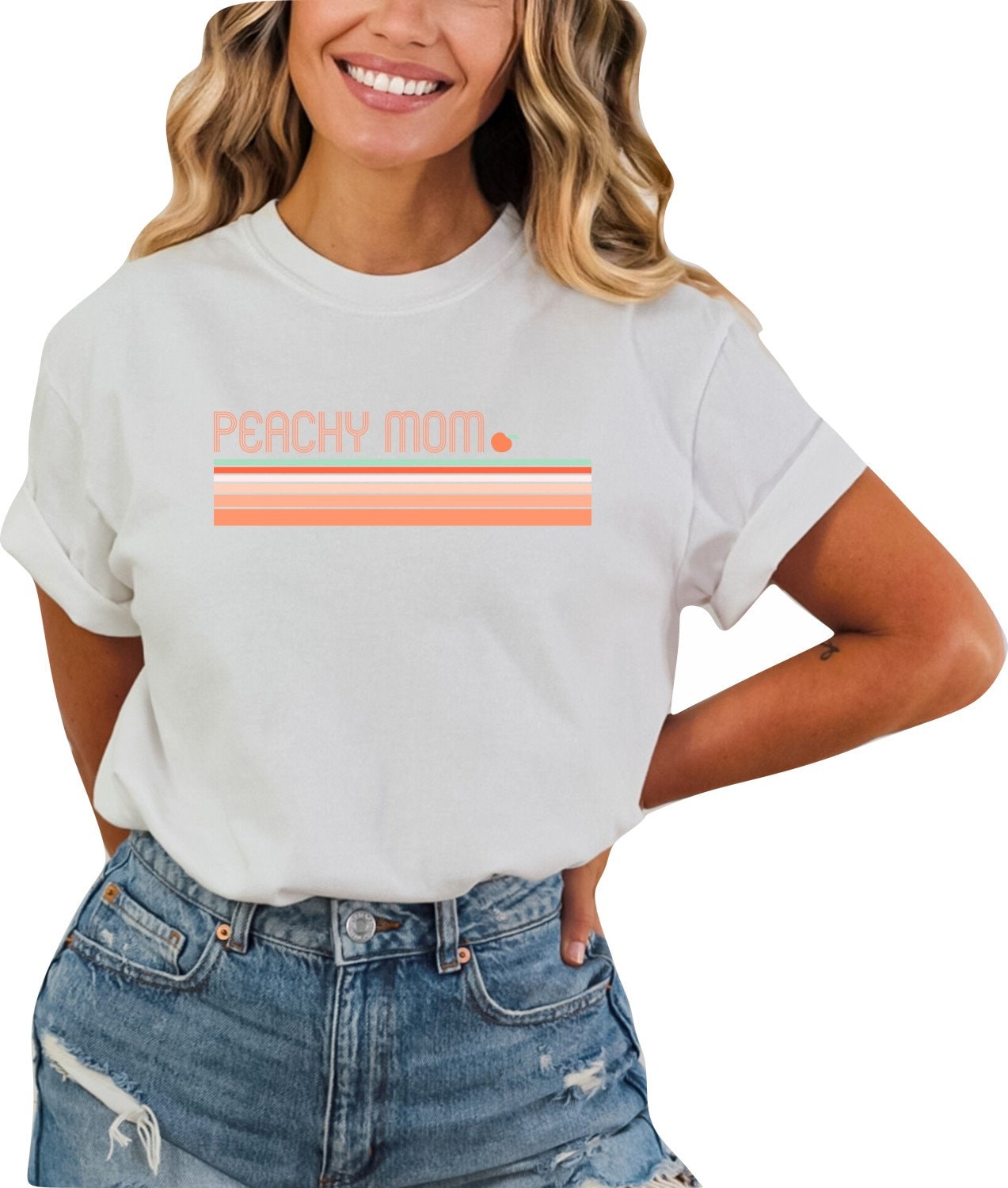 Peachy Mom Shirt Funny Mother's Day Shirt T-Shirt Funny Saying Shirt Funny Gifts Mom T-Shirt