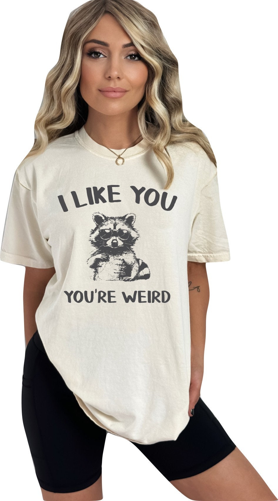 I Like You You're Weird Shirt Funny Raccoon TShirt Sarcastic T-Shirt Funny Retro Shirt Raccoon Shirt, Funny Meme Shirt Raccoon Shirt