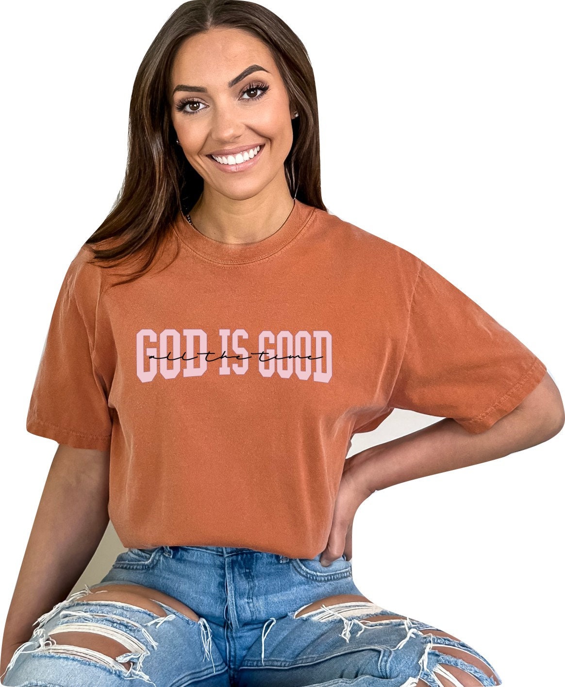 Christian Shirts Religious Tshirt Christian T Shirts Boho Christian Shirt Bible Verse Shirt God is Good all the Time Christian Shirt