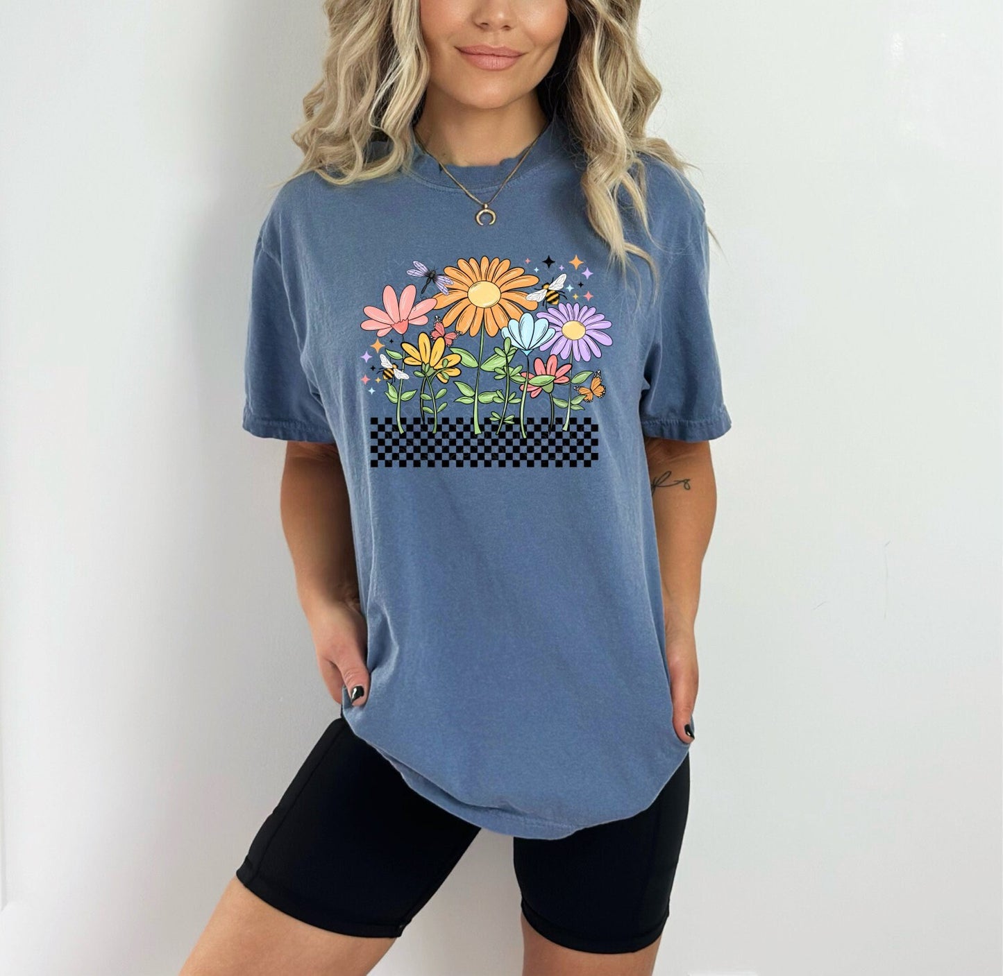 Spring Florals Tshirt, Boho Tshirt, Trendy Shirt, Summer Shirt, Ladies Tank Top, Gift For Her, Trendy Summer Tank Top, Aesthetic Sweatshirt