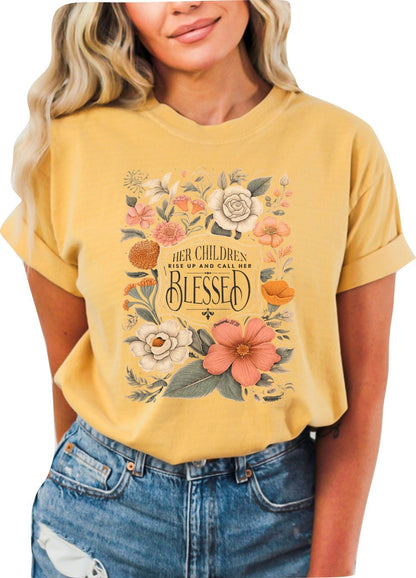 Christian Mother's Day Shirt Mothers Day TShirt Bible Verse Shirt Christian Mom Shirt Her Children Rise Up and Call Her Blessed Shirt