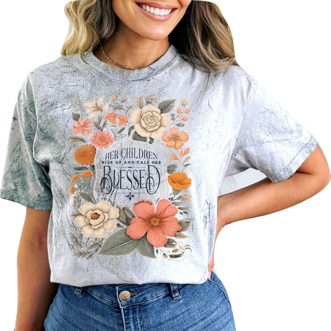 Christian Mother's Day Shirt Mothers Day TShirt Bible Verse Shirt Christian Mom Shirt Her Children Rise Up and Call Her Blessed Shirt