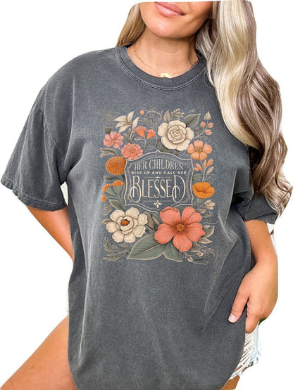 Christian Mother's Day Shirt Mothers Day TShirt Bible Verse Shirt Christian Mom Shirt Her Children Rise Up and Call Her Blessed Shirt