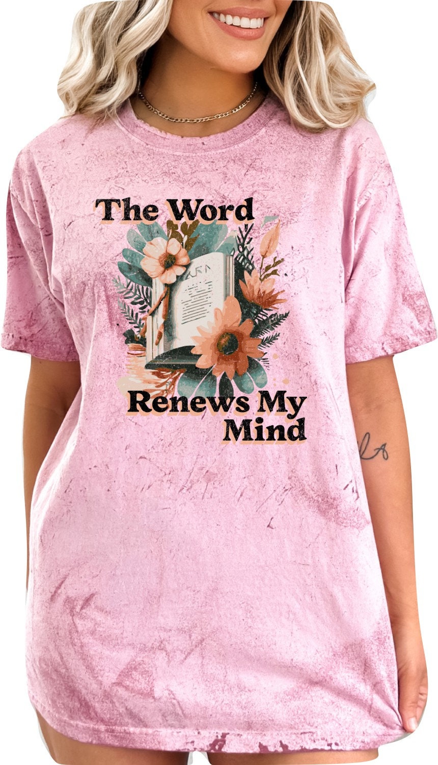 Christian Shirts Boho Christian Shirt Religious Tshirt Christian T Shirts Bible Verse Shirt The Word Renews My Mind