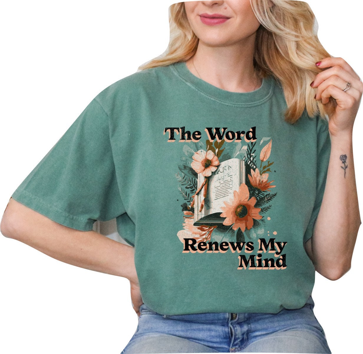 Christian Shirts Boho Christian Shirt Religious Tshirt Christian T Shirts Bible Verse Shirt The Word Renews My Mind