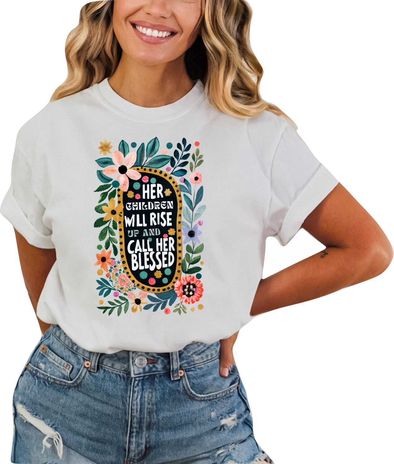 Mothers Day Shirt Christian Mother's Day Shirt Mothers Day TShirt Religious Shirt Her Children will Rise Up and Call Her Blessed Shirt