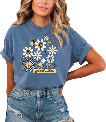 Good Vibese Flowers Tshirt Flower Shirt Garden Shirt Flower Lover Shirt Wild Flowers Shirt Floral Tshirt Floral Shirt Sunflowers Shirt