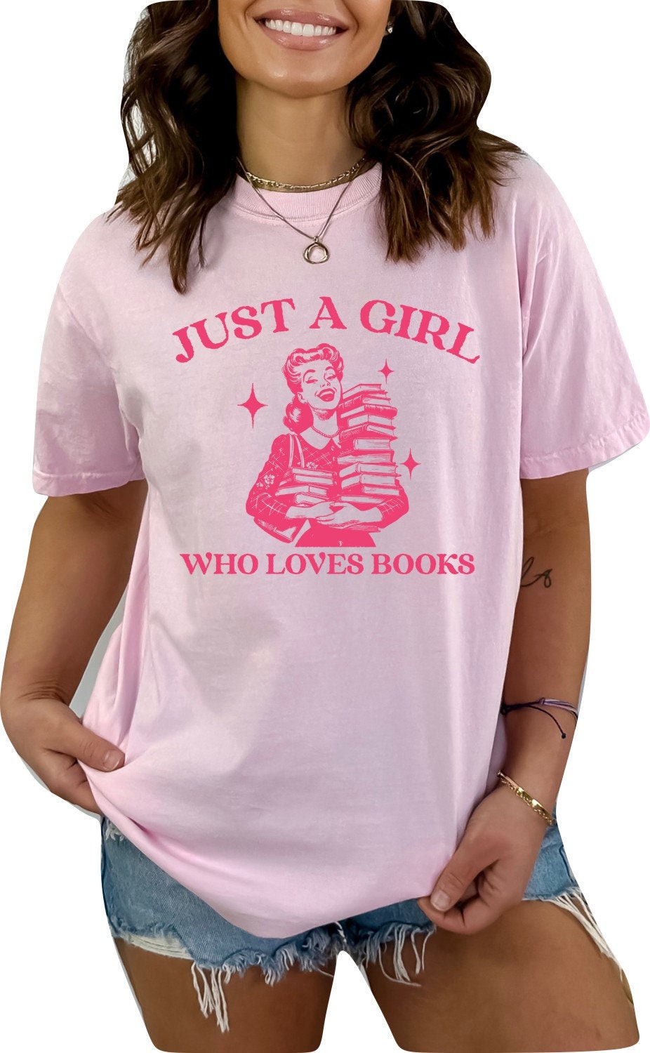 Book shirt Book Lover TShirt women Reading Shirts Book Club book shirt for women reading shirt Book gift Just a Girl who Loves Books Shirt