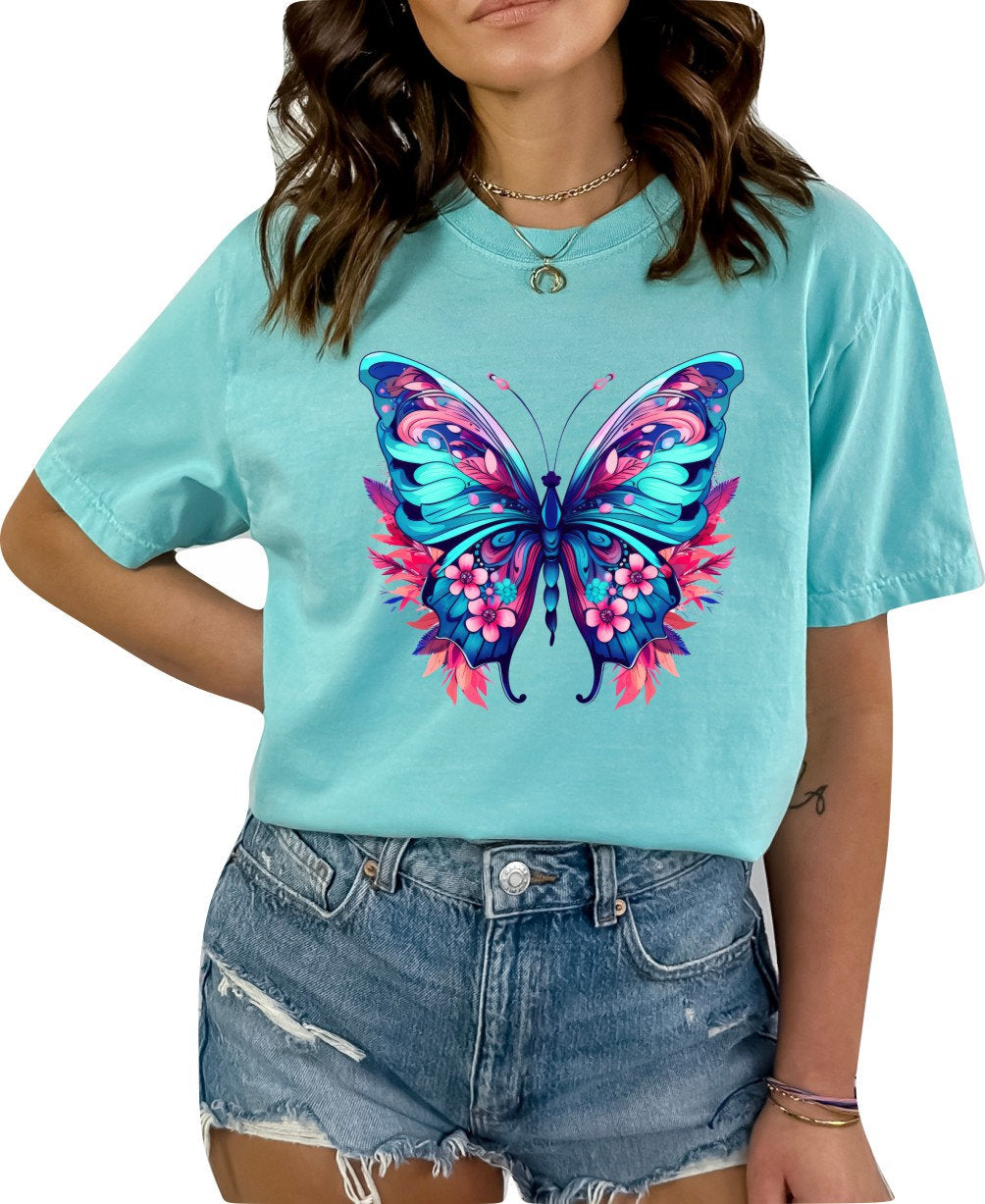 Butterfly Tshirt Summer Butterfly Shirt Garden Shirt Butterfly Lover Shirt Wild Butterflies Shirt Boho Butterfly Shirt Butterflies Shirt