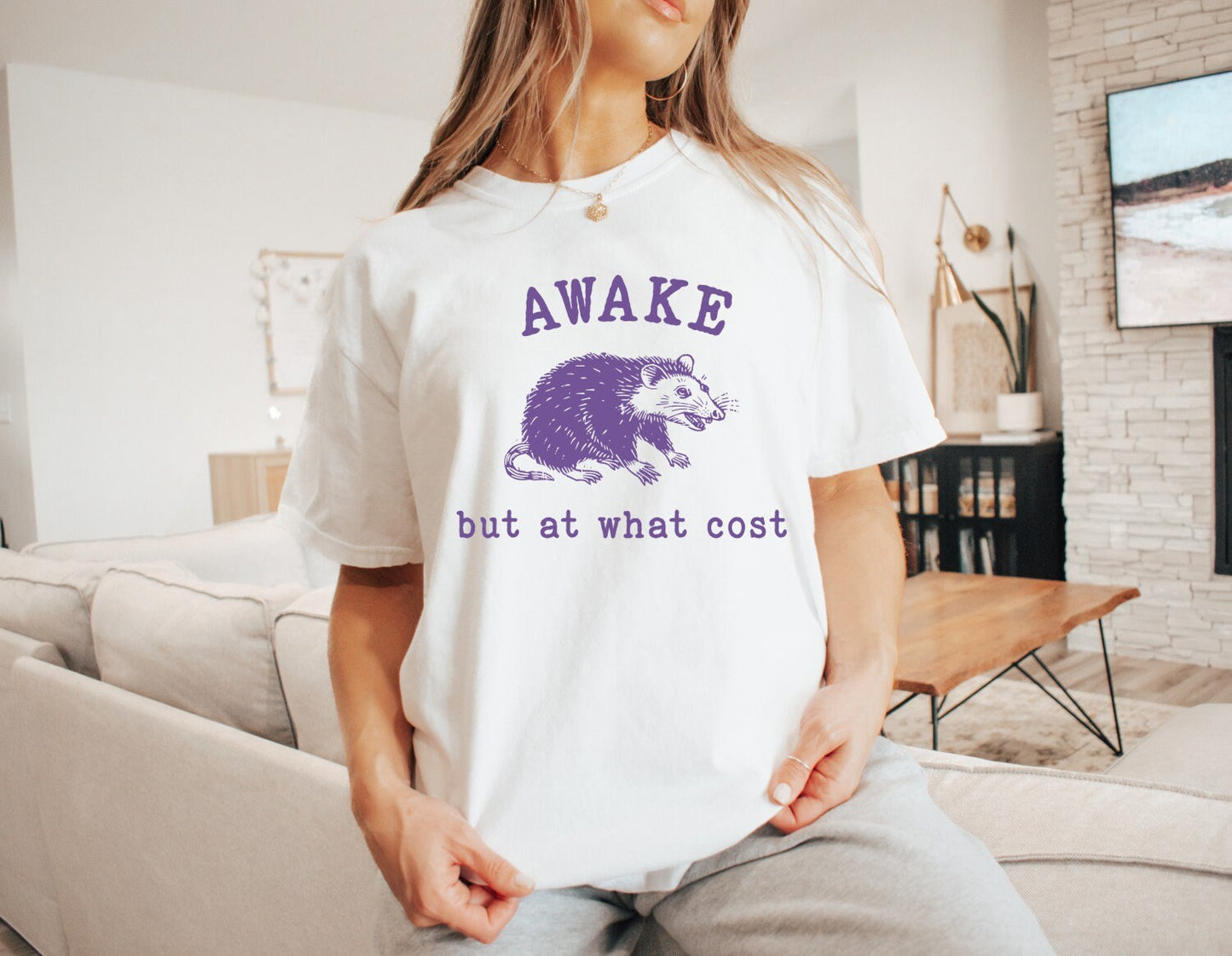 Awake but at what cost Shirt Funny Shirt Sarcastic T-Shirt Retro Shirt Vintage Shirt Trendy Shirt Mental Health Shirt