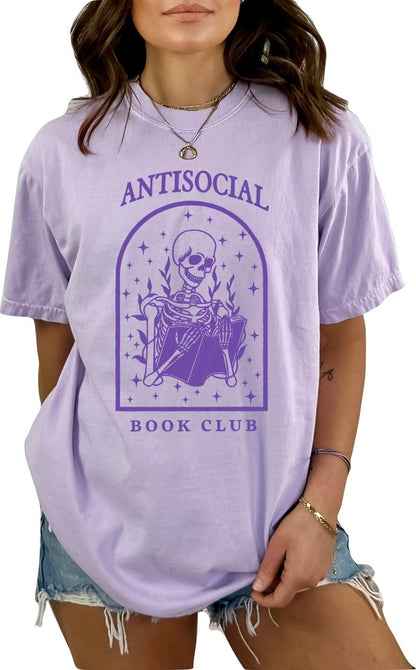 Anti Social Book Club TShirt Book Lover Shirt Book TShirt Women Reading Shirts Book Club Shirt Comfort Colors