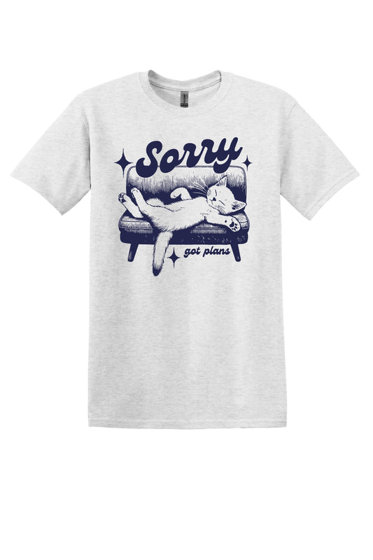 Sorry Got Plans Shirt Funny TShirt Sarcastic T-Shirt Funny Cat Shirt Retro Shirt Vintage Shirt Lazy Cat Shirt