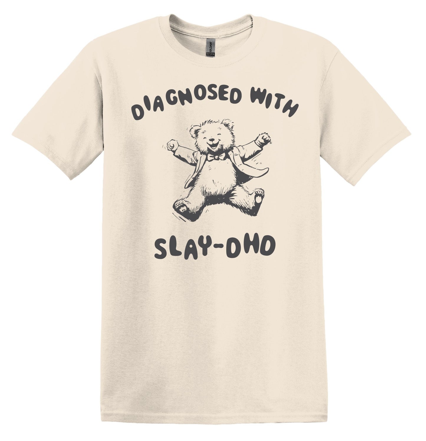 Diagnosed with Slay DHD T-shirt Graphic Shirt Funny Adult TShirt Vintage Funny TShirt Nostalgia T-Shirt Relaxed Cotton Tee T-Shirt