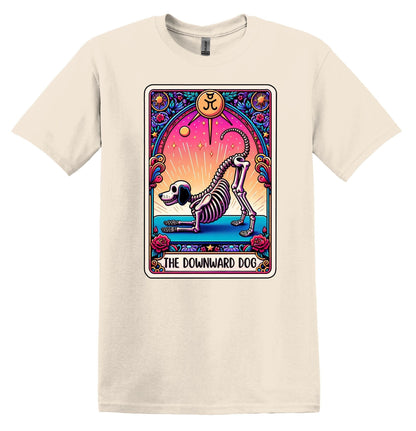 The Downward Dog Tarot Card Shirt Funny Dog T-Shirt Yoga TShirt Yoga Pose Shirt Joke Shirt Oversized Tarot Card T-Shirt Gift for Her Vintage