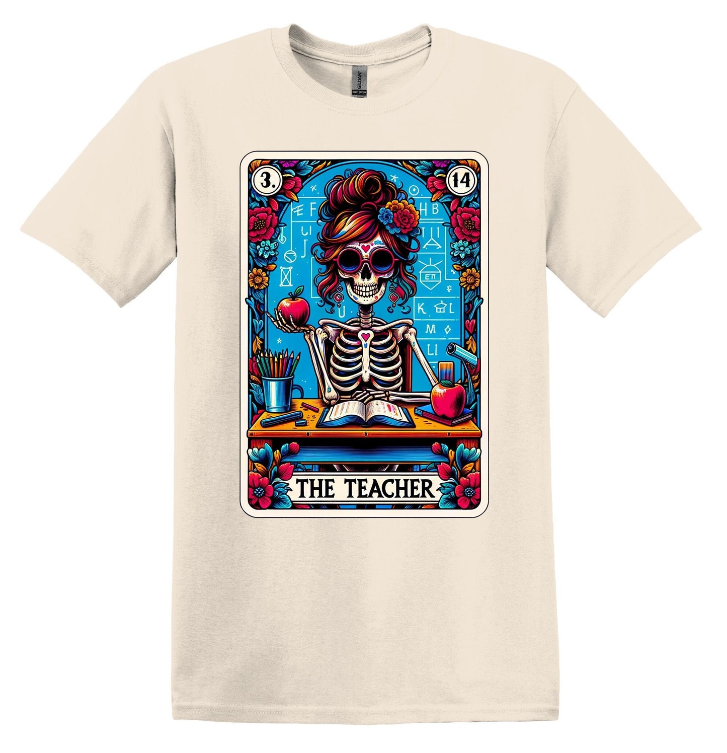 The Math Teacher Skeleton Shirt Funny Gift Unisex Shirt Gift for Her Retro Tshirt Vintage Graphic Shirt Joke T-Shirt Funny Tarot Card Shirt