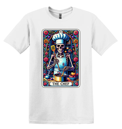 The Chef Skeleton Shirt Funny Gift Unisex Shirt Gift for Her Retro Tshirt Vintage Graphic Shirt Joke T-Shirt Funny Tarot Card Shirt