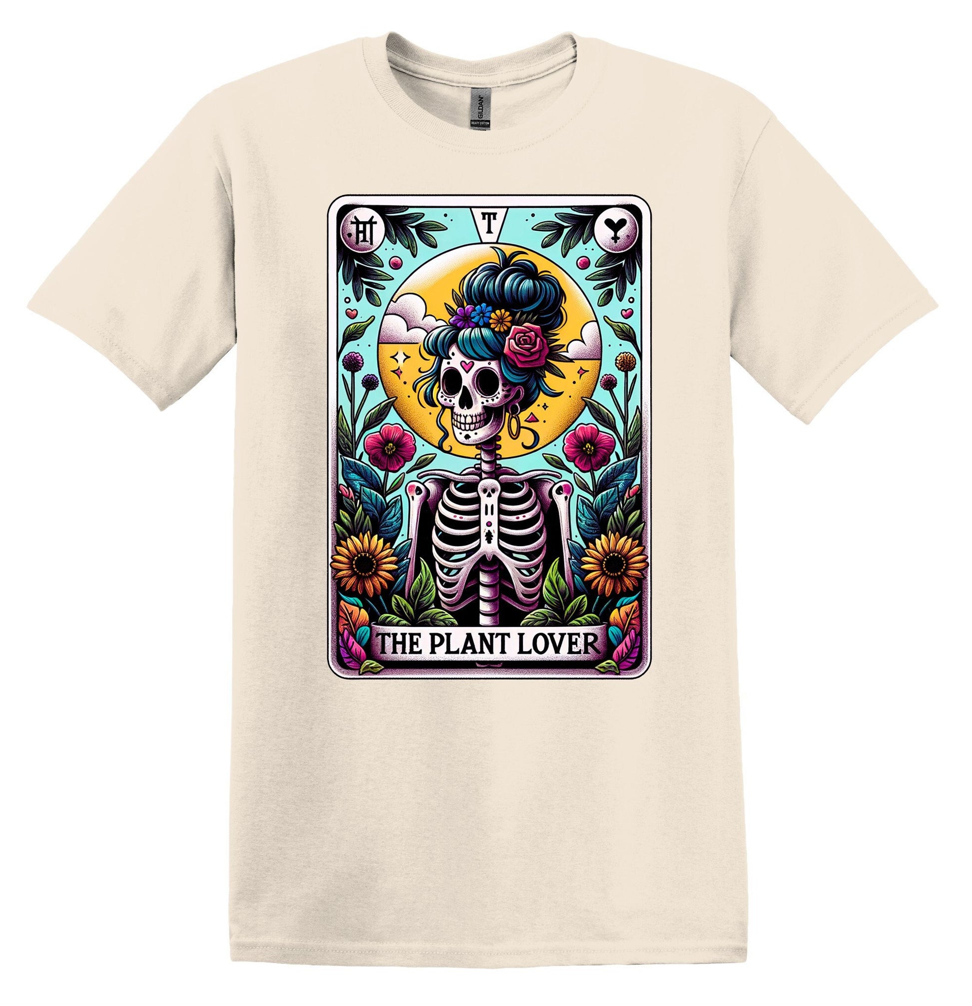 The Plant Lover Skeleton Shirt Funny Gift Unisex Shirt Gift for Her Retro Tshirt Vintage Graphic Shirt Joke T-Shirt Funny Tarot Card Shirt