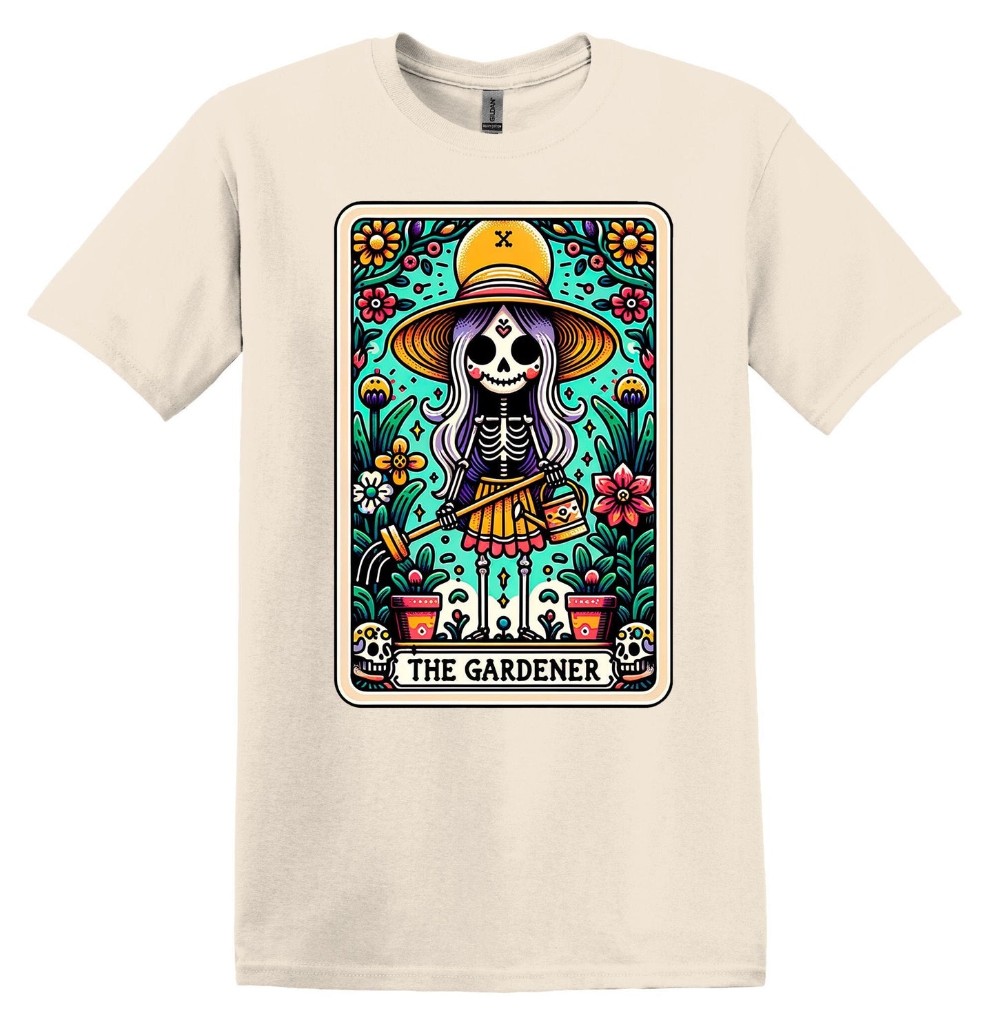 The Gardener Lady Skeleton Shirt Funny Gift Unisex Shirt Gift for Her Retro Tshirt Vintage Graphic Shirt Joke T-Shirt Funny Tarot Card Shirt